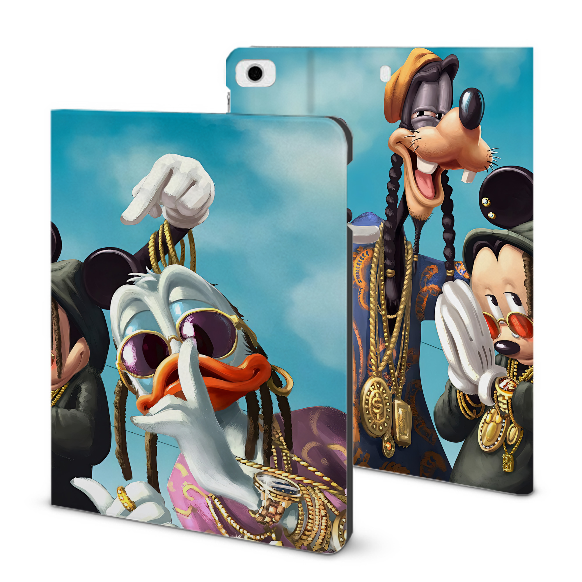 （画像用） ミッキーマウス Mickey Mouse IPad ケース ブック型 PUレザー TPU 耐衝撃 軽量 薄型 ペン収納なし 全面保護 IPad 各モデル対応